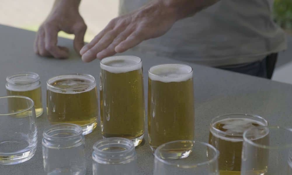 Beer demonstration of how solar and battery storage works